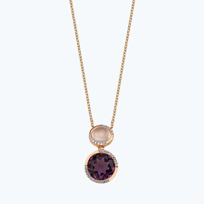 Amethyst Diamond Necklace