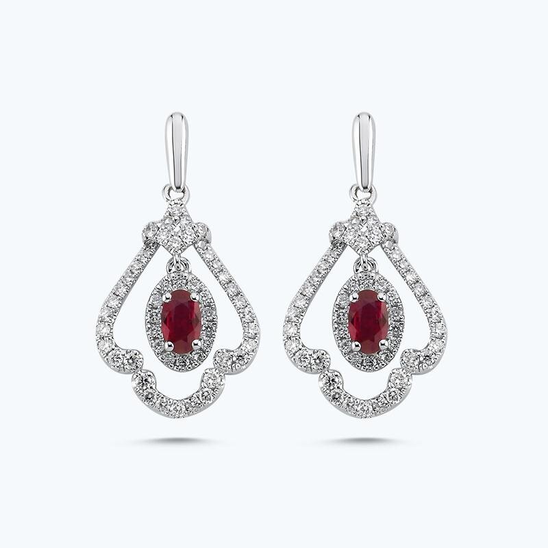 Ruby Diamond Earrings