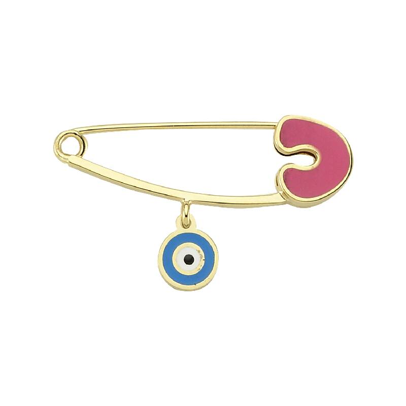 Baby Evil Eye Bead Gold Pin