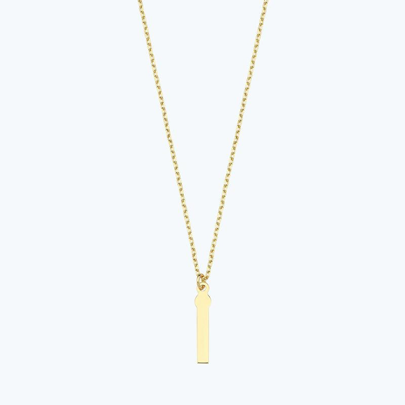 Letter I Gold Necklace