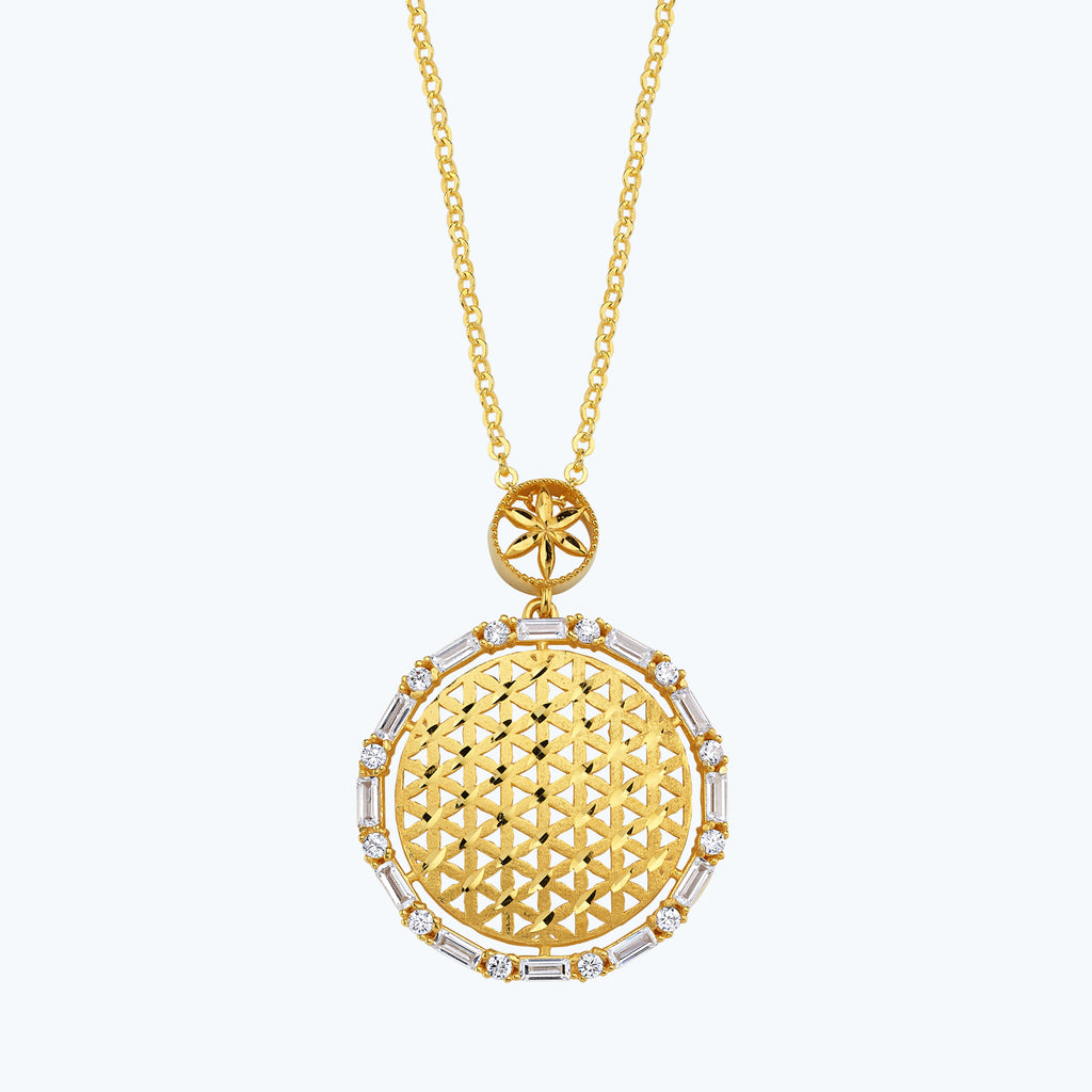 22K Flower of Life Gold Necklace