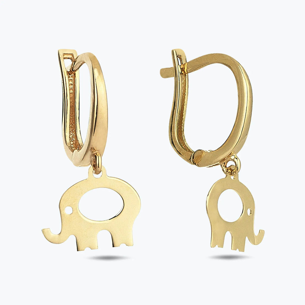 Boucles d'Oreilles Or Éléphant