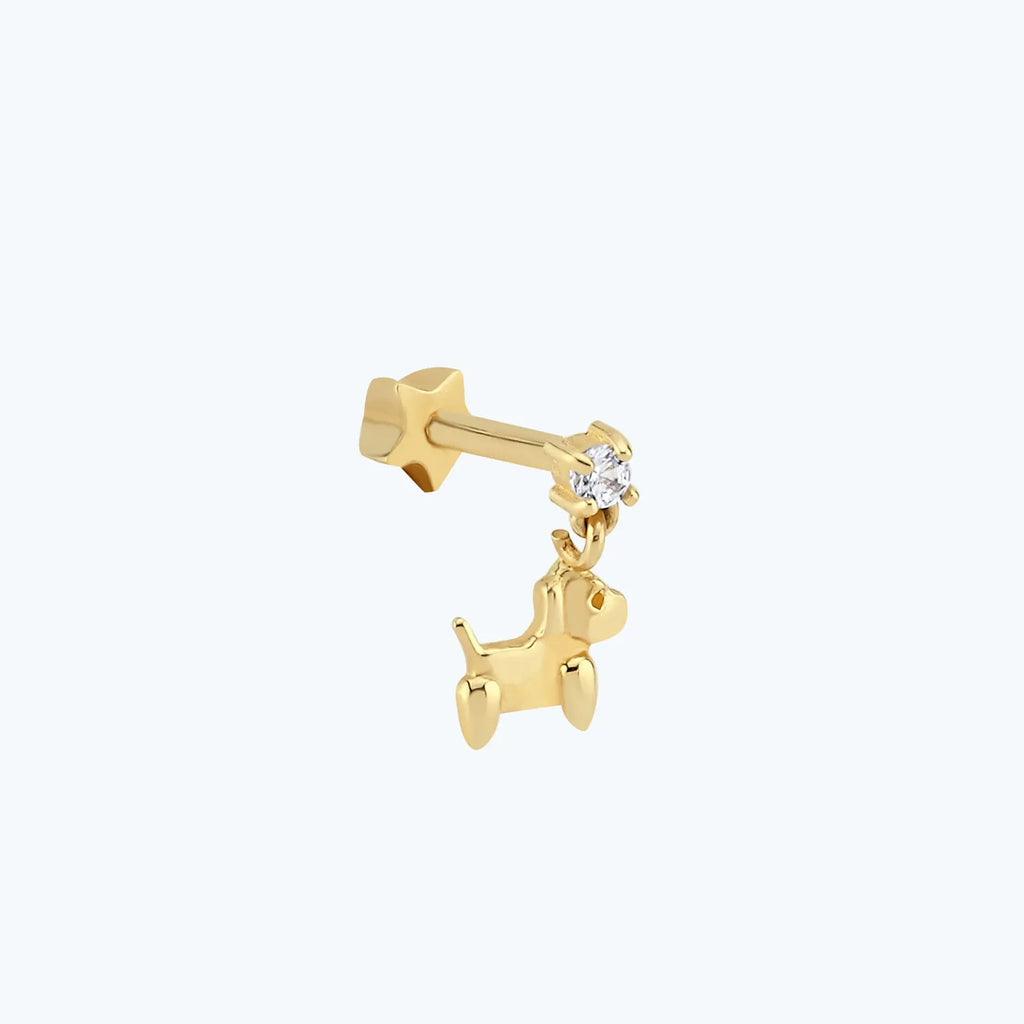 Gold Hund Tragus Piercing