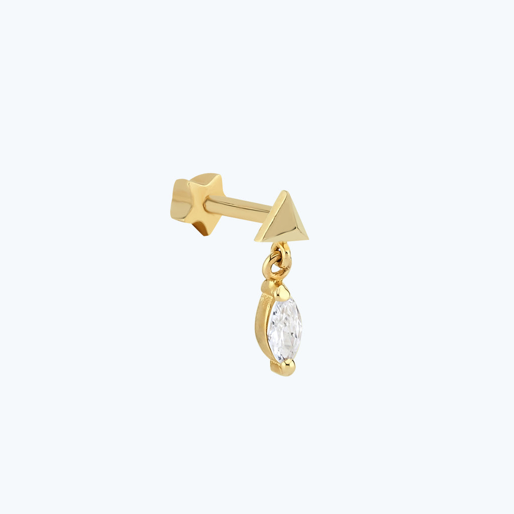 Gold Tragus Piercing