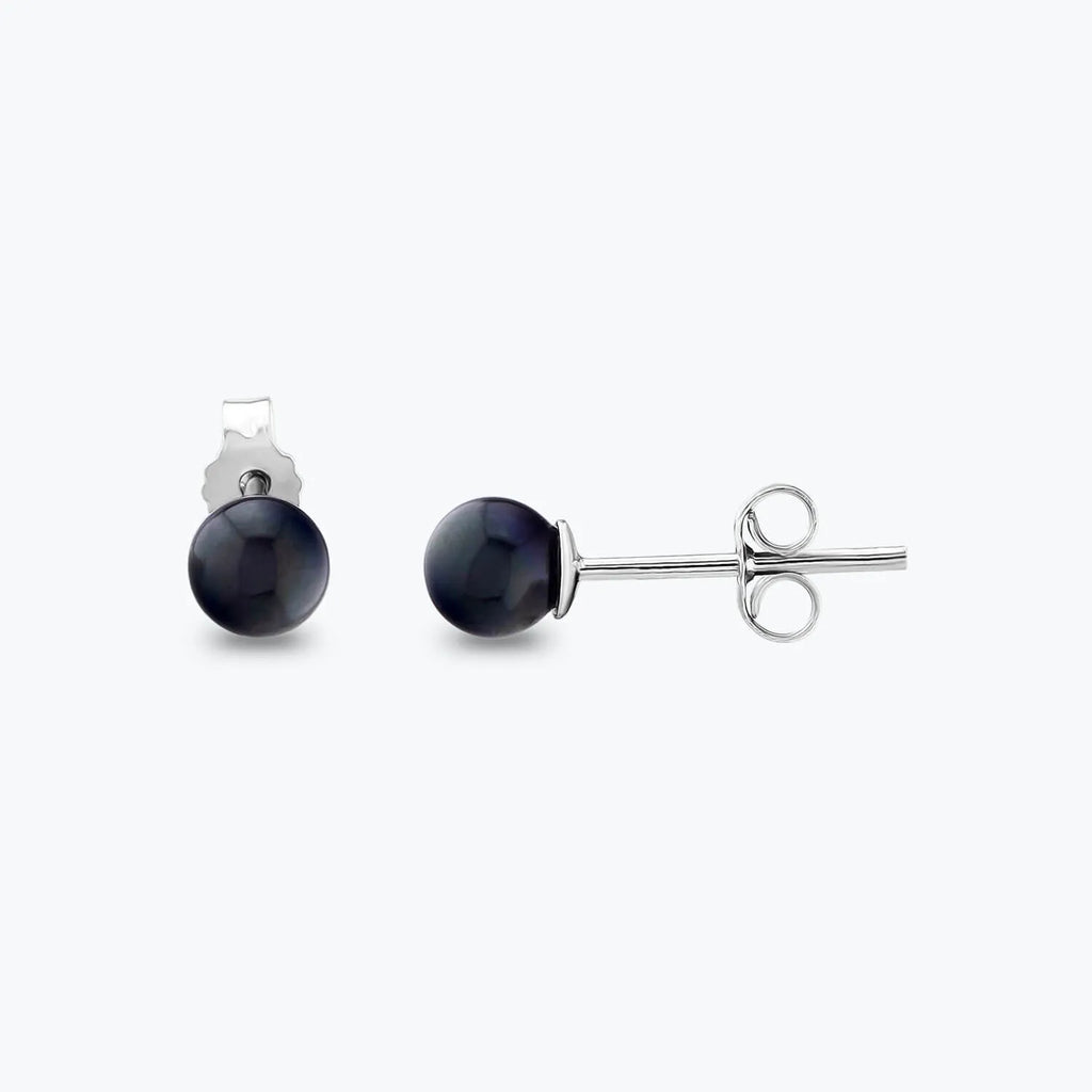 Black Pearl Gold Earrings