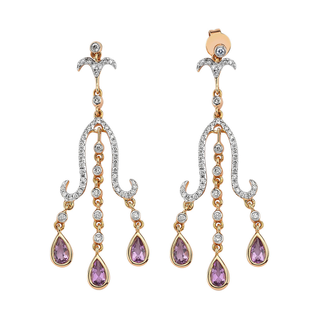 Amethyst Diamond Earrings