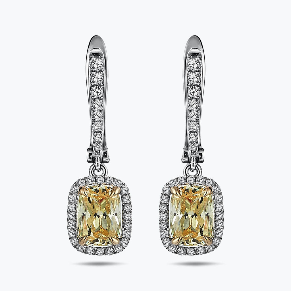 Boucles d'Oreilles Diamant Topaze Jaune