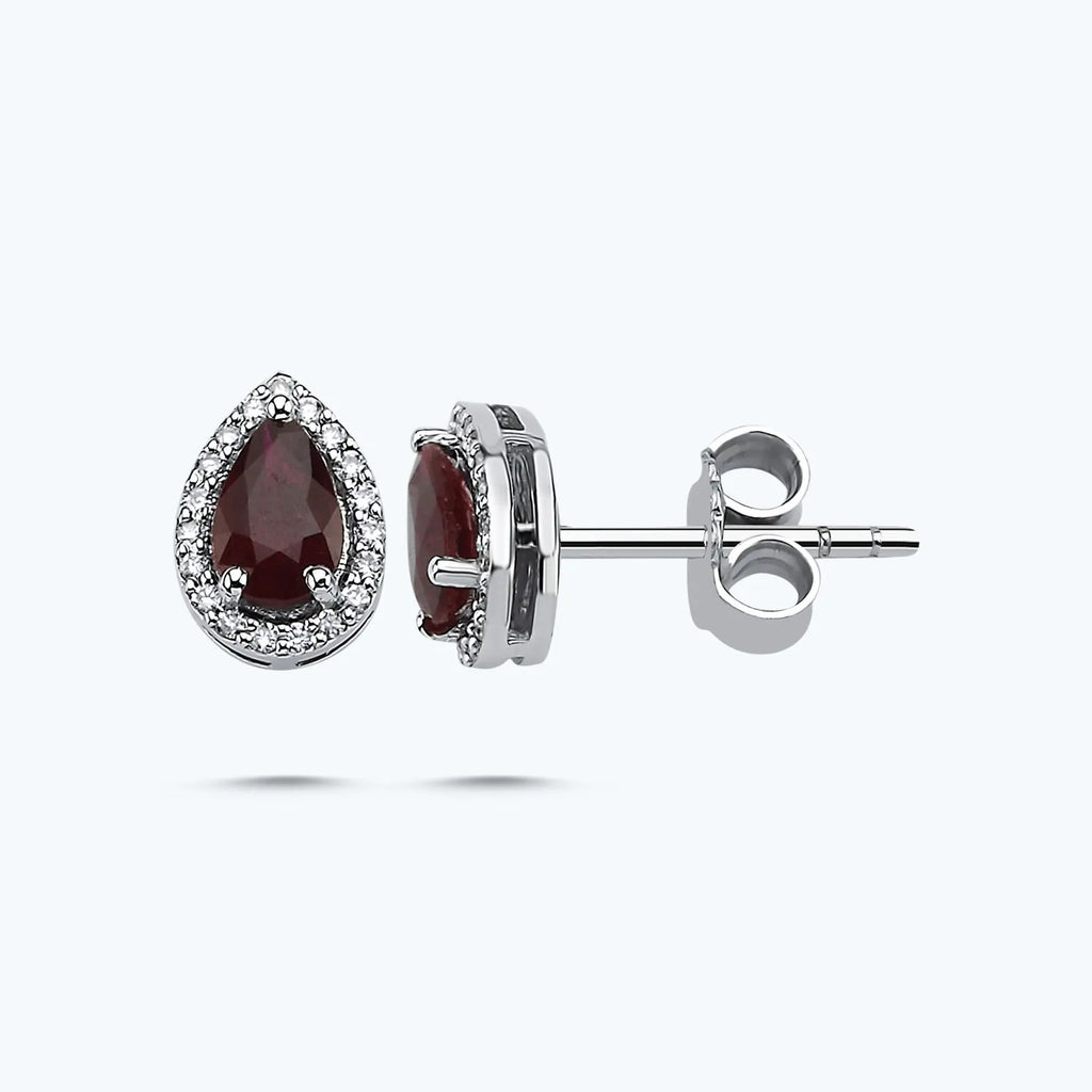 Boucles d'Oreilles Diamant Rubis